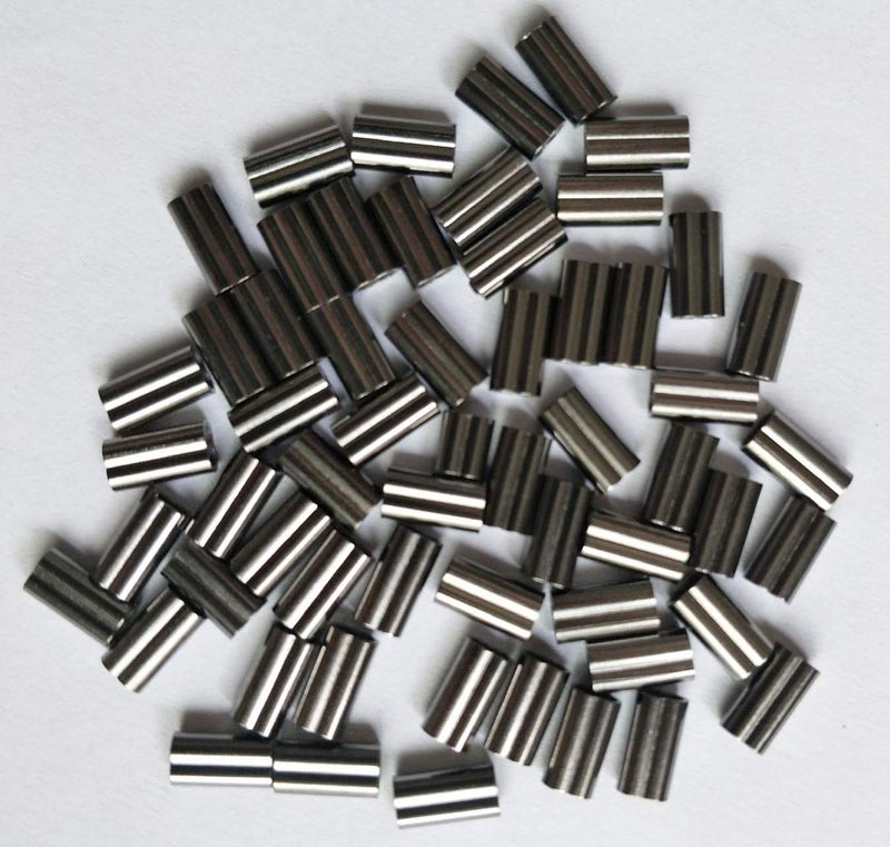 Laxygo 100pcs Double Barrel Copper Crimp Sleeves Fishing Line Connectors 6 Sizes (1.0mmx8mm-100pcs)